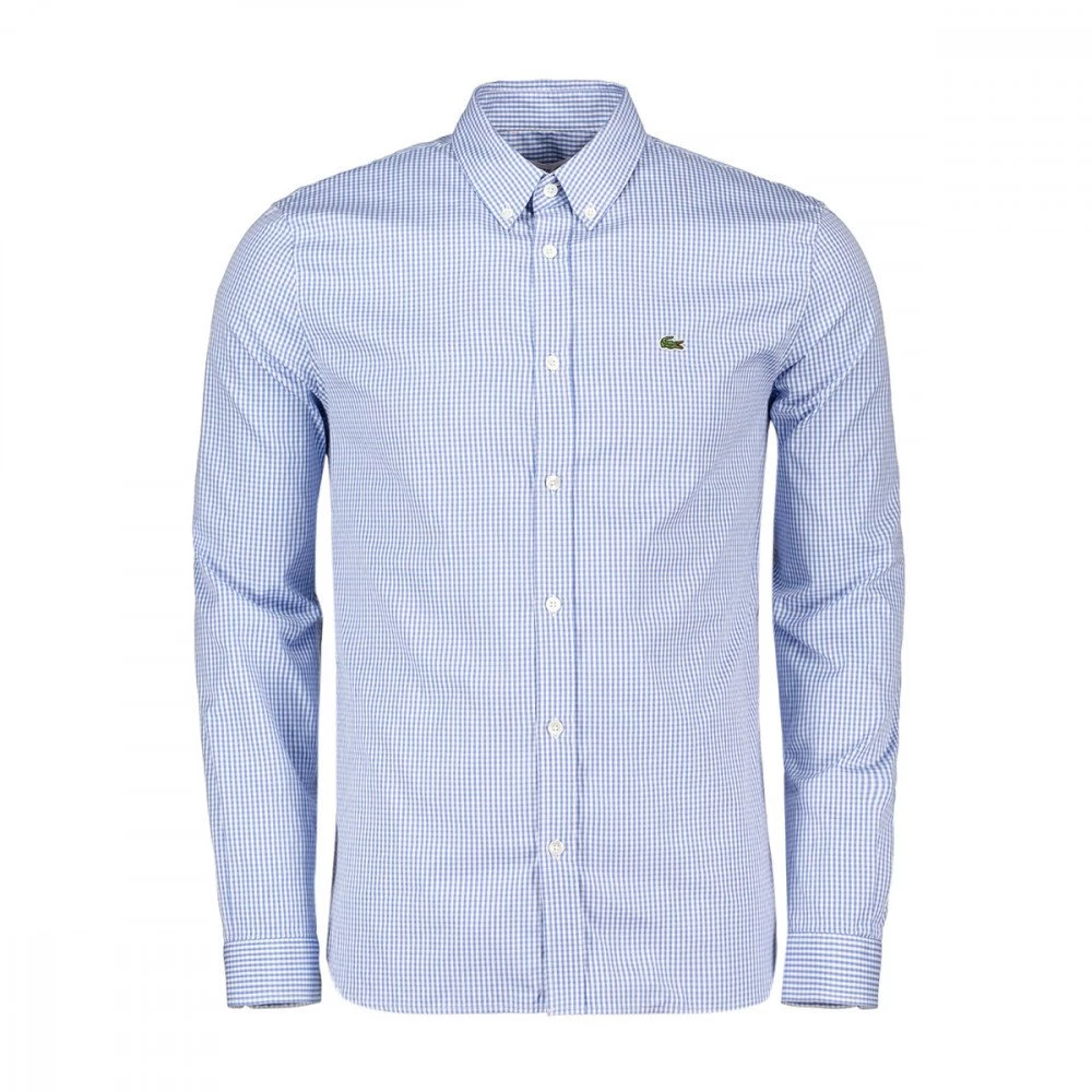 LACOSTE CAMICIA REGULAR VICHY Azzurro 3 LACOSTE CAMICIA REGULAR VICHY Azzurro