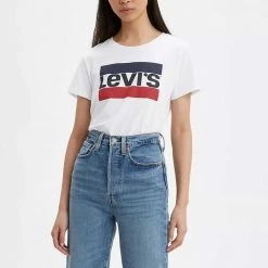 LEVI'S T-SHIRT LOGO DONNA Bianco -Offerta Economica Novità levi s 17369 t shirt logo donna casual donna 037019401 0297 3