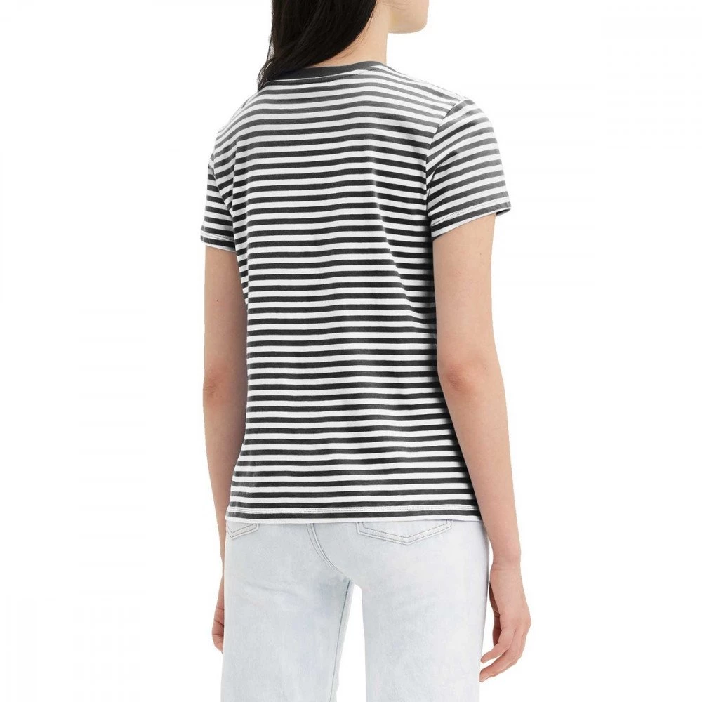 LEVI'S T-SHIRT PERFECT A RIGHE DONNA Bianco, Nero 6 LEVI'S T-SHIRT PERFECT A RIGHE DONNA Bianco, Nero - immagine 4