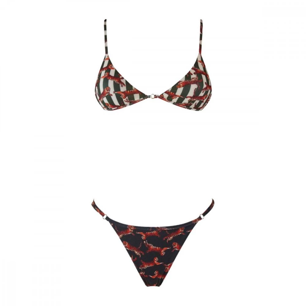 MATINEÉ BIKINI TRIANGOLO ANELLI E SLIP BRASILIANO DONNA Nero, Verde 3 MATINEÉ BIKINI TRIANGOLO ANELLI E SLIP BRASILIANO DONNA Nero, Verde