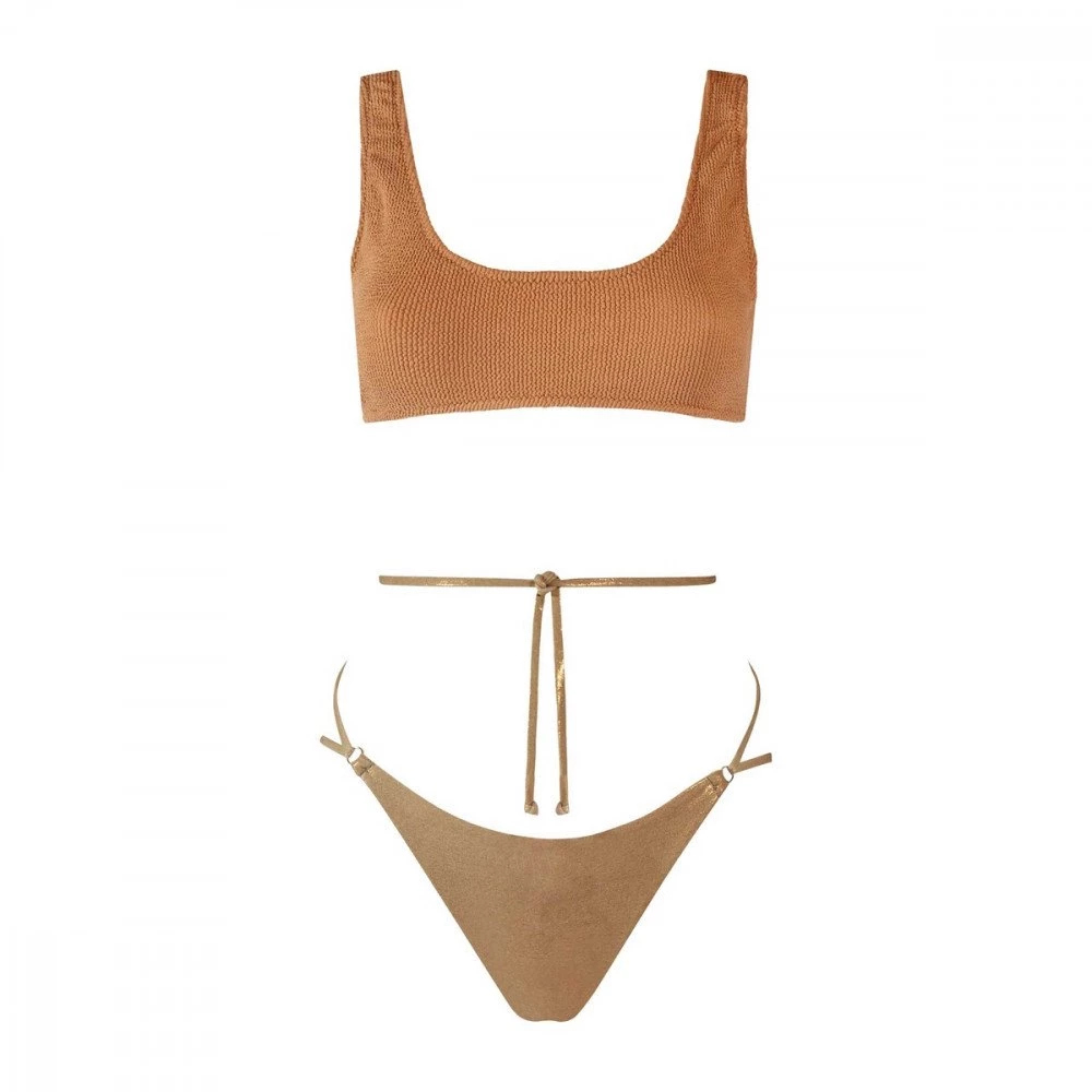 MATINEÉ BIKIINI BRALETTE GOFFRATO E SILP LAMINATO DONNA Oro 5 MATINEÉ BIKIINI BRALETTE GOFFRATO E SILP LAMINATO DONNA Oro - immagine 3