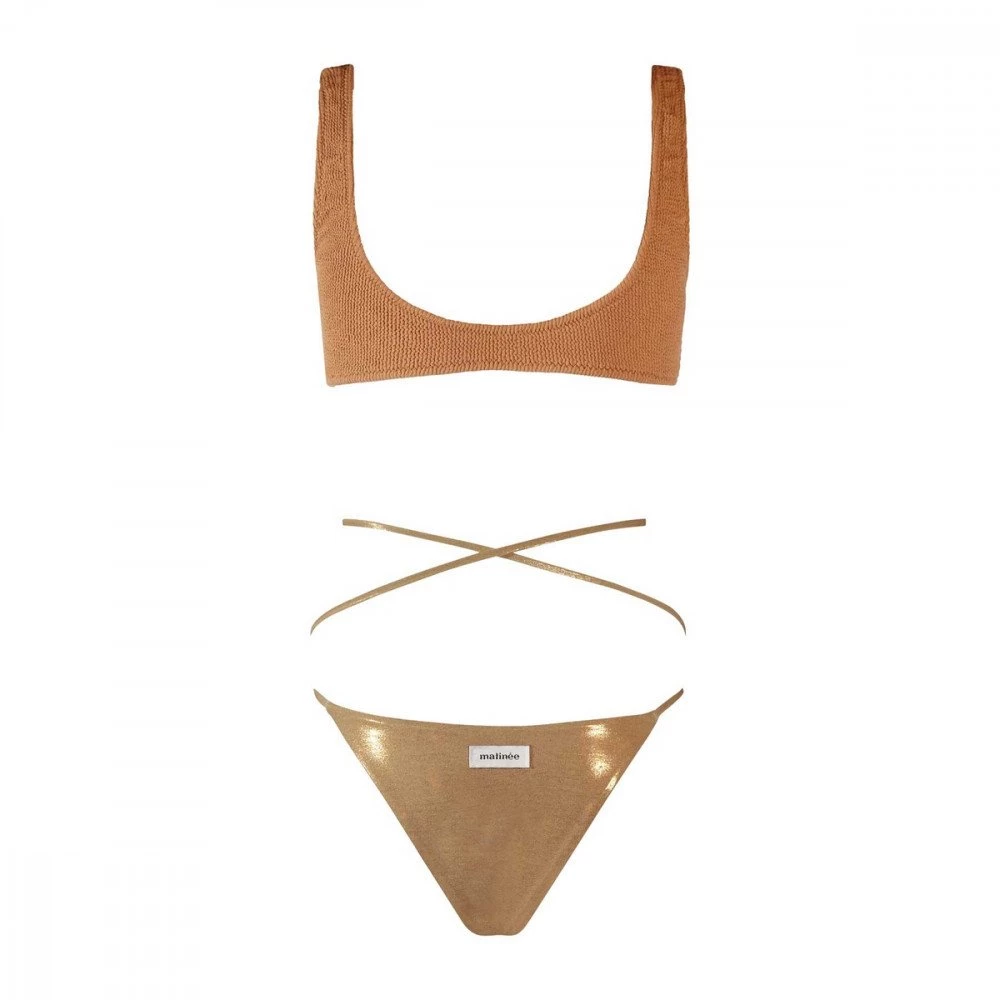 MATINEÉ BIKIINI BRALETTE GOFFRATO E SILP LAMINATO DONNA Oro 6 MATINEÉ BIKIINI BRALETTE GOFFRATO E SILP LAMINATO DONNA Oro - immagine 4