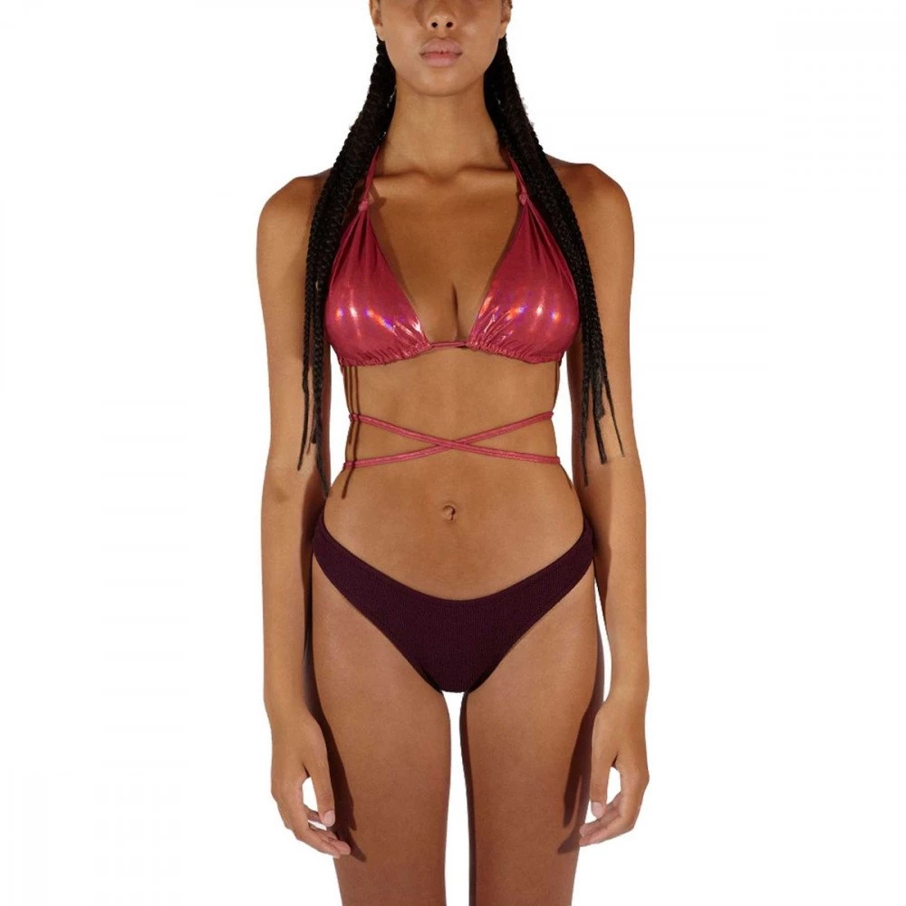 MATINEÉ BIKINI TRIANGOLO LAMINATO E SLIP GOFFRATO DONNA Viola 3 MATINEÉ BIKINI TRIANGOLO LAMINATO E SLIP GOFFRATO DONNA Viola