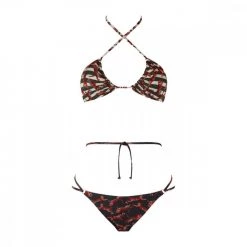 MATINEÉ BIKINI TRIANGOLO E SLIP LACCI DONNA Nero, Verde