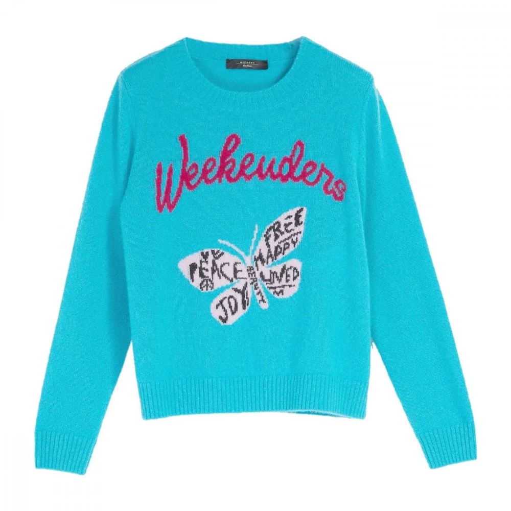 MAX MARA WEEKEND MAGLIONE GIROCOLLO IN CACHEMIRE AGAMI DONNA Azzurro 3 MAX MARA WEEKEND MAGLIONE GIROCOLLO IN CACHEMIRE AGAMI DONNA Azzurro