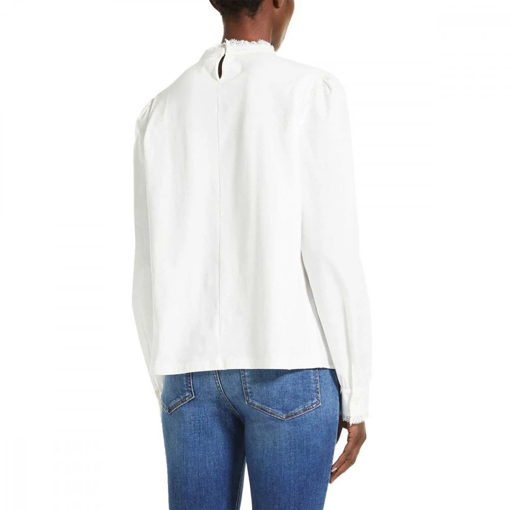 MAX MARA WEEKEND CAMICIA CON INSERTI PIZZO CALCA DONNA Bianco 5 MAX MARA WEEKEND CAMICIA CON INSERTI PIZZO CALCA DONNA Bianco - immagine 3