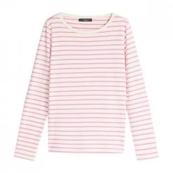 MAX MARA WEEKEND MAGLIA MANICA LUNGA RIGHE FRETTY DONNA Bianco, Rosa