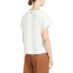 MAX MARA WEEKEND T-SHIRT BOXI RICAMI A JOUR RICETTA DONNA Bianco -Offerta Economica Novità max mara weekend ricetta22 t shirt boxi sm traforata a jour donna casual donna 044665201 001 3