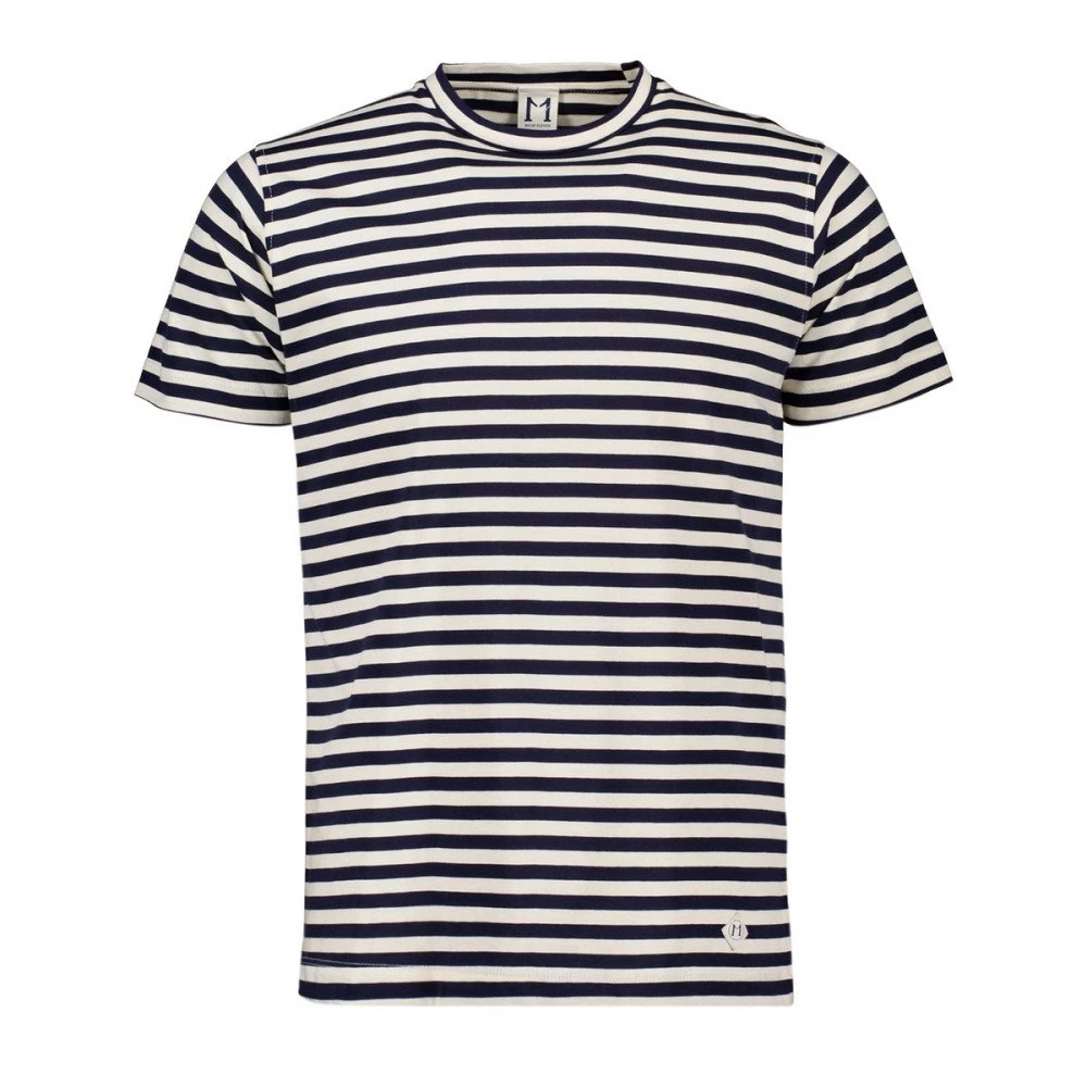 MOLO ELEVEN T-SHIRT IN JERSEY TINTO FILO A RIGHE Bianco, Blu 3 MOLO ELEVEN T-SHIRT IN JERSEY TINTO FILO A RIGHE Bianco, Blu