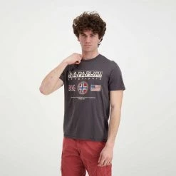 NAPAPIJRI T-SHIRT TURIN Rosso -Offerta Economica Novità napapijri np0a4g34 t shirt turin casual uomo 044922601 h74 5