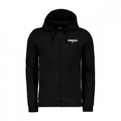 NAPAPIJRI FELPA FULL ZIP CON CAPPUCCIO ICE Nero
