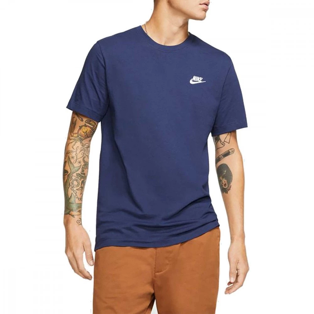 NIKE T-SHIRT CLUB MINI LOGO Blu 3 NIKE T-SHIRT CLUB MINI LOGO Blu