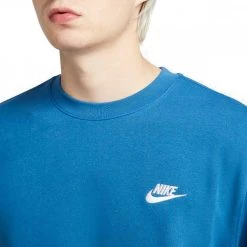 NIKE FELPA GIROCOLLO CLUB MINI LOGO Royal -Offerta Economica Novità nike bv2666 felpa girocollo club mini logo sport style uomo 044513801 407 3
