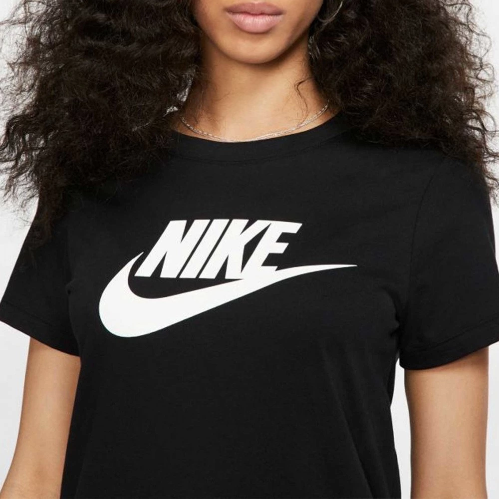 NIKE T-SHIRT ESSENTIAL LOGO DONNA Nero 5 NIKE T-SHIRT ESSENTIAL LOGO DONNA Nero - immagine 3