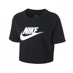 NIKE T-SHIRT CROP ESSENTIAL DONNA Nero