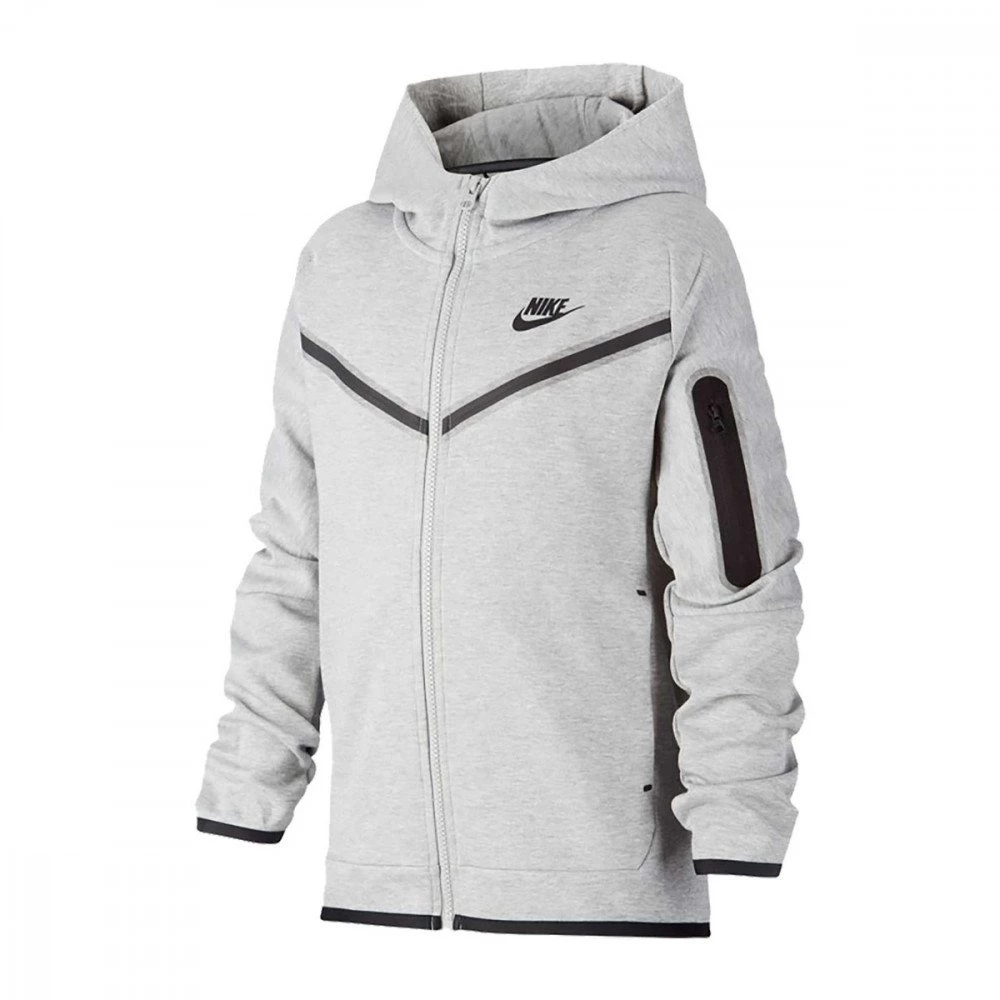 NIKE FELPA FULL ZIP CON CAPPUCCIO TECH FLEECE BAMBINO Grigio 3 NIKE FELPA FULL ZIP CON CAPPUCCIO TECH FLEECE BAMBINO Grigio