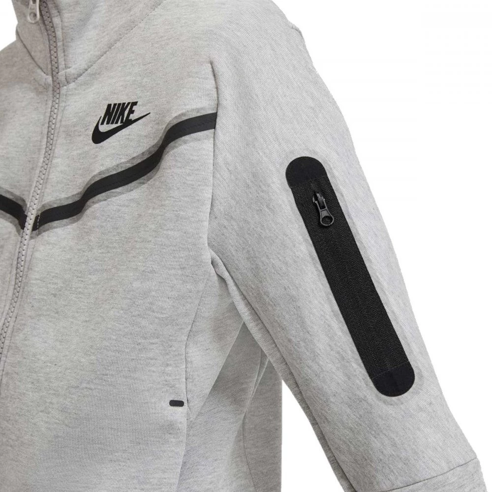 NIKE FELPA FULL ZIP CON CAPPUCCIO TECH FLEECE BAMBINO Grigio 8 NIKE FELPA FULL ZIP CON CAPPUCCIO TECH FLEECE BAMBINO Grigio - immagine 6