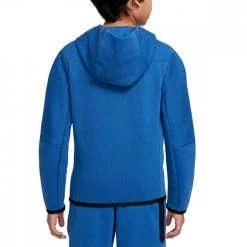 NIKE FELPA FULL ZIP CON CAPPUCCIO TECH FLEECE BAMBINO Royal -Offerta Economica Novità nike cu9223 felpa full zip con cappuccio tech fleece bambino abbigliamento bambino 044519401 407 2