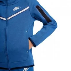 NIKE FELPA FULL ZIP CON CAPPUCCIO TECH FLEECE BAMBINO Royal -Offerta Economica Novità nike cu9223 felpa full zip con cappuccio tech fleece bambino abbigliamento bambino 044519401 407 3
