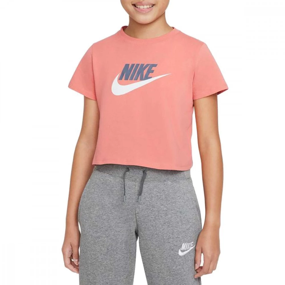 NIKE T-SHIRT CROP FUTURA BAMBINA Rosa 3 NIKE T-SHIRT CROP FUTURA BAMBINA Rosa