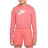 NIKE FELPA CROP CON CAPPUCCIO CLUB BAMBINA Rosa