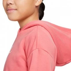 NIKE FELPA CROP CON CAPPUCCIO CLUB BAMBINA Rosa -Offerta Economica Novità nike dc7210 felpa crop con cappuccio club bambina abbigliamento bambino 044518301 603 3