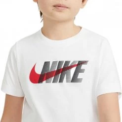 NIKE T-SHIRT SWOOSH BAMBINO Bianco -Offerta Economica Novità nike dc7796 t shirt swoosh bambino abbigliamento bambino 045333901 100 3