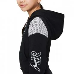 NIKE FELPA FULL ZIP CON CAPPUCCIO AIR BAMBINA Nero -Offerta Economica Novità nike dm8386 felpa fz c capp air garzata bambina abbigliamento bambino 044519101 010 3