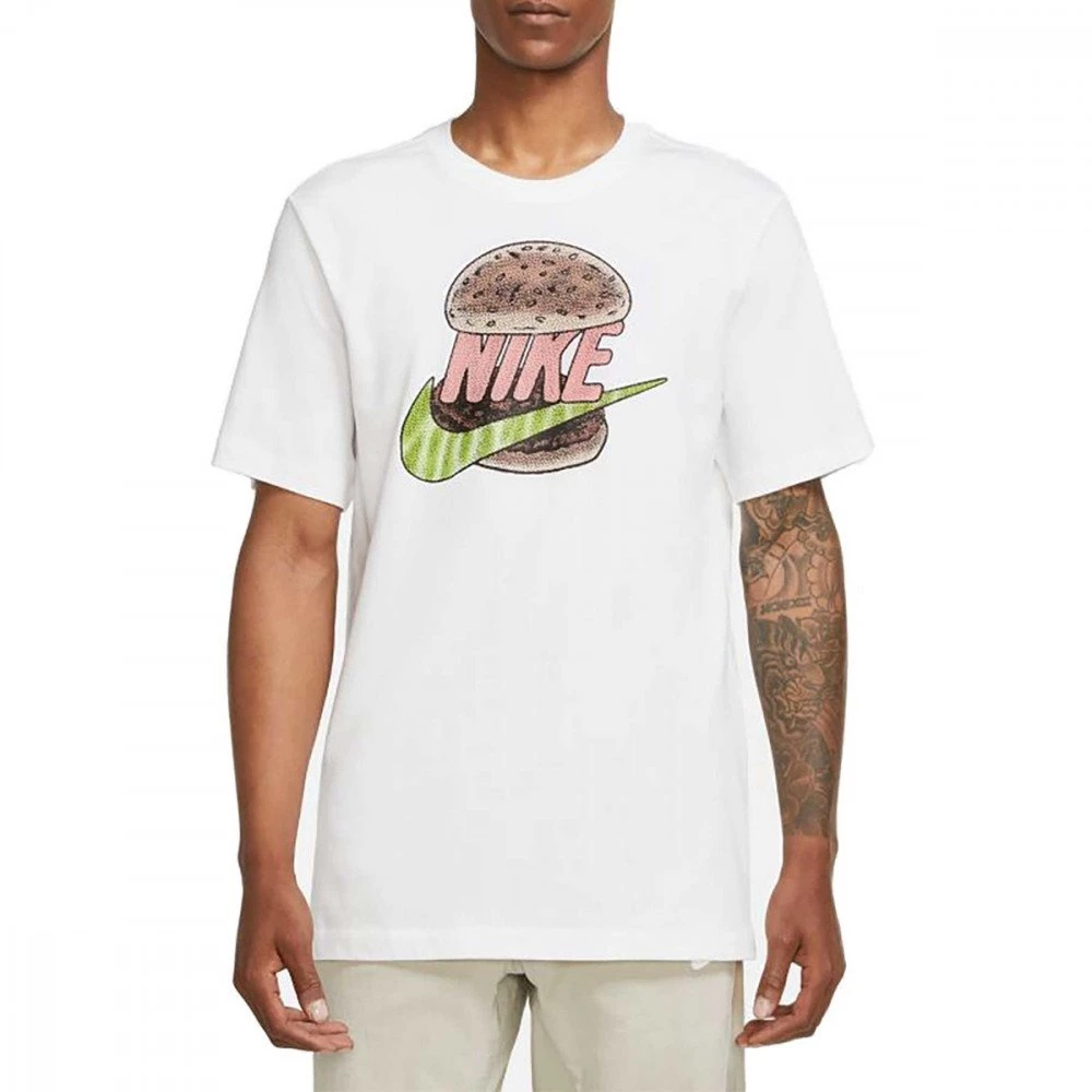 NIKE T-SHIRT HAMBURGER Bianco 3 NIKE T-SHIRT HAMBURGER Bianco