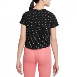 NIKE T-SHIRT CROP SWOOSHFETTI BAMBINA Nero -Offerta Economica Novità nike do1332 t shirt crop swooshfetti bambina abbigliamento bambino 045000801 010 2