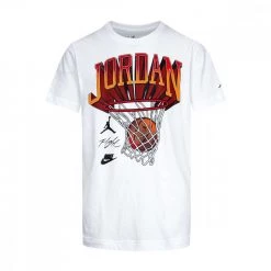 NIKE JORDAN T-SHIRT JORDAN HOOP STYLE BAMBINO Bianco