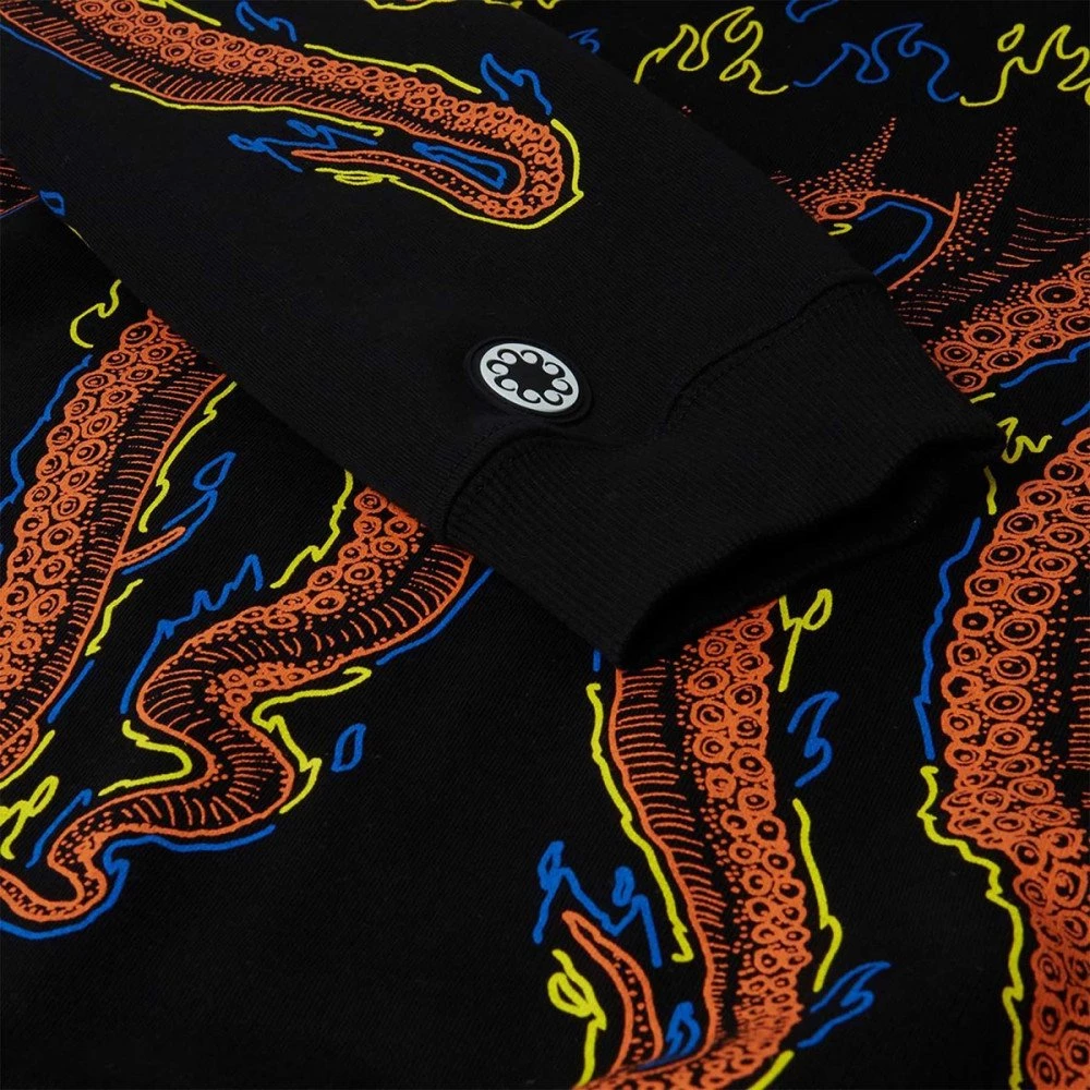 FELPA CON CAPPUCCIO OCTOPUS MORE FIRE Nero 5 FELPA CON CAPPUCCIO OCTOPUS MORE FIRE Nero - immagine 3