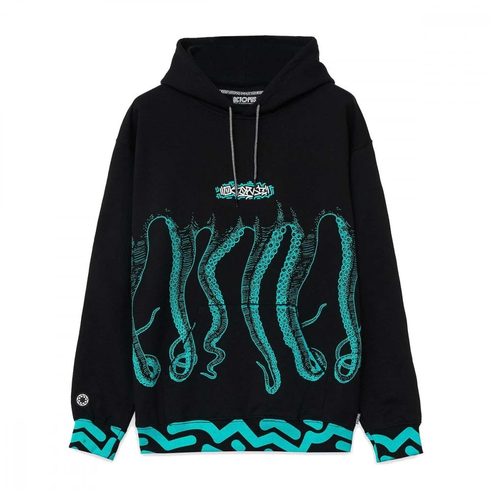 FELPA CON CAPPUCCIO OCTOPUS TAG Nero
