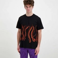 T-SHIRT OCTOPUS OUTLINE Nero -Offerta Economica Novità octopus 22sots03 t shirt octopus outline street style uomo 044743601 black 3