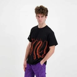 T-SHIRT OCTOPUS OUTLINE Nero -Offerta Economica Novità octopus 22sots03 t shirt octopus outline street style uomo 044743601 black 5
