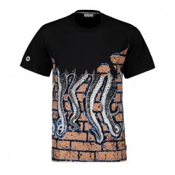 T-SHIRT OCTOPUS BRICKS Nero