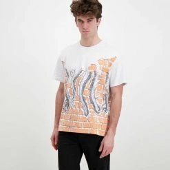 T-SHIRT OCTOPUS BRICKS Bianco -Offerta Economica Novità octopus 22sots21 t shirt octopus bricks street style uomo 044744601 white 3