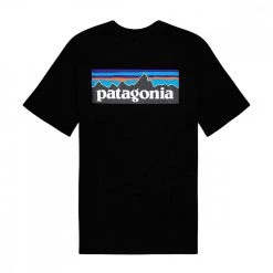 PATAGONIA T-SHIRT P-6 LOGO RESPONSIBILI-TEE® Nero -Offerta Economica Novità patagonia 38504 t shirt p 6 logo responsibili tee abbigliamento montagna uomo 042056101 blk 2