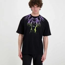 PHOBIA T-SHIRT LIGHTNING Nero -Offerta Economica Novità phobia ph 1bbpuyel t shirt fulmini street style uomo 044745101 puyel 2