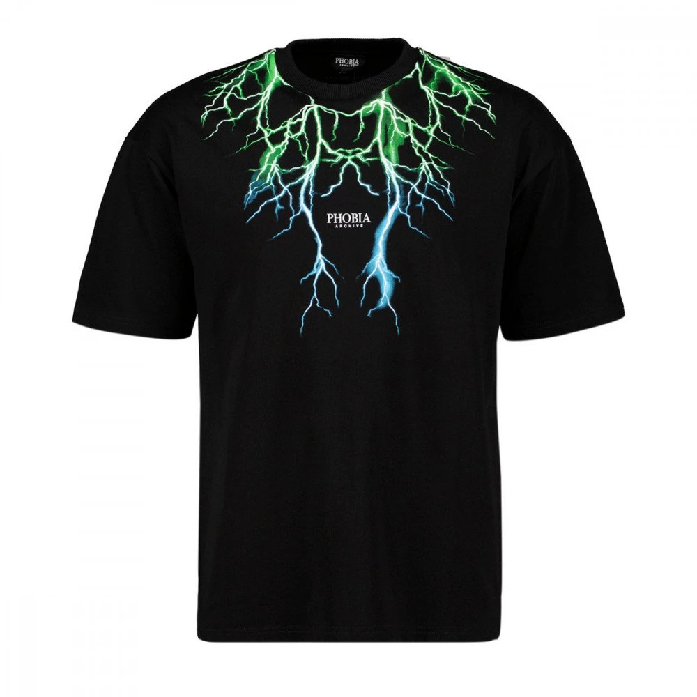 PHOBIA T-SHIRT LIGHTNING Nero 3 PHOBIA T-SHIRT LIGHTNING Nero