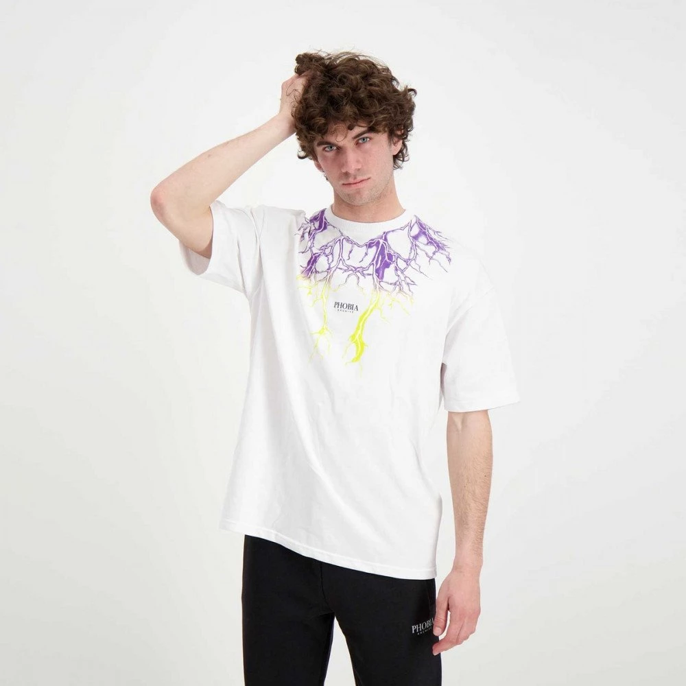 PHOBIA T-SHIRT LIGHTNING Bianco 6 PHOBIA T-SHIRT LIGHTNING Bianco - immagine 4