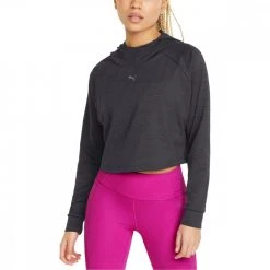 PUMA FELPA CROP CON CAPPUCCIO FLAWLESS DONNA Nero -Offerta Economica Novità puma 521551 felpa crop con cappuccio flawless donna abbigliamento training e palestra donna 045352801 01 3