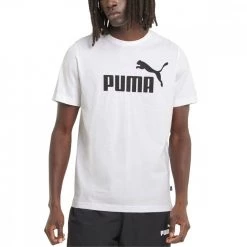 PUMA T-SHIRT LOGO ESSENTIAL Bianco -Offerta Economica Novità puma 586666 t shirt essential logo sport style uomo 042171701 02 3