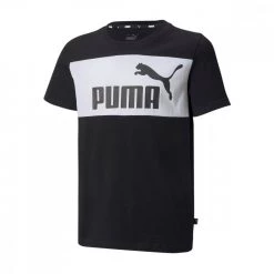 PUMA T-SHIRT COLORBLOCK BAMBINO Bianco, Nero
