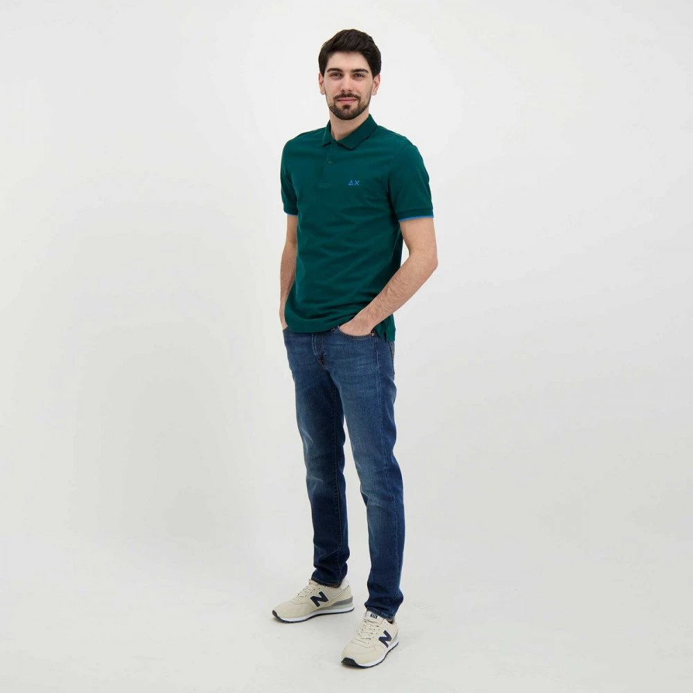 SUN 68 POLO CON PIPING Verde 7 SUN 68 POLO CON PIPING Verde - immagine 5