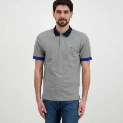SUN 68 POLO TRICOLOR Grigio -Offerta Economica Novità sun 68 a32113 polo tricolor casual uomo 044816701 34 3