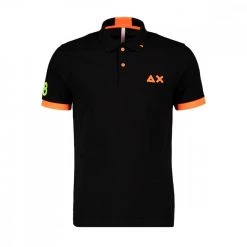 SUN 68 POLO MACRO LOGO FLUO Nero