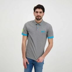 SUN 68 POLO MACRO LOGO FLUO Grigio -Offerta Economica Novità sun 68 a32120 polo macro logo fluo casual uomo 044817201 34 5