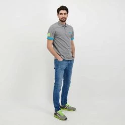 SUN 68 POLO MACRO LOGO FLUO Grigio -Offerta Economica Novità sun 68 a32120 polo macro logo fluo casual uomo 044817201 34 6