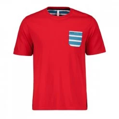 SUN 68 T-SHIRT TASCHINO A RIGHE Rosso